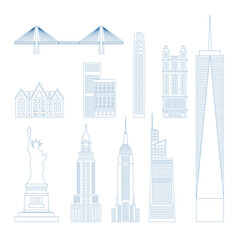 Fototapeta premium New York City Skyline Building Vector
