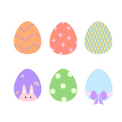 Set of easter eggs on white background. Vector. Illustration. Easter egg icon.