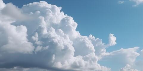 Obraz na płótnie Canvas Blue sky background with clouds, generative ai