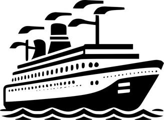 Obraz premium Cruise | Black and White Vector illustration