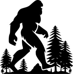 Bigfoot | Black and White Vector illustration