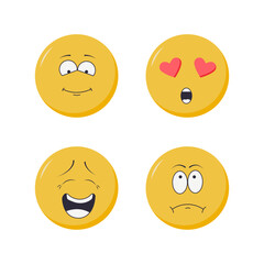 World emoji day set. Emoji smiley face communication trendy art design vector.