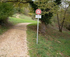 Naklejka premium Sign on the narrow road allows to the entrance of different vehicles