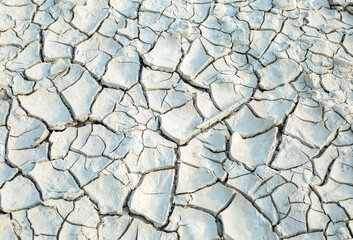 Texture of gray cracked earth.Dry mud cracked ground texture. Drought season background.