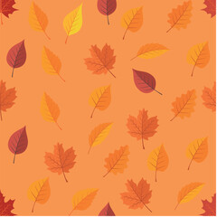 Fototapeta na wymiar Autumn leaves Seamless Pattern , Leaves Seamless Pattern , Seamless Pattern 