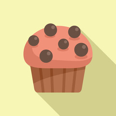 Cupcake icon flat vector. Cake food. Sweet menu