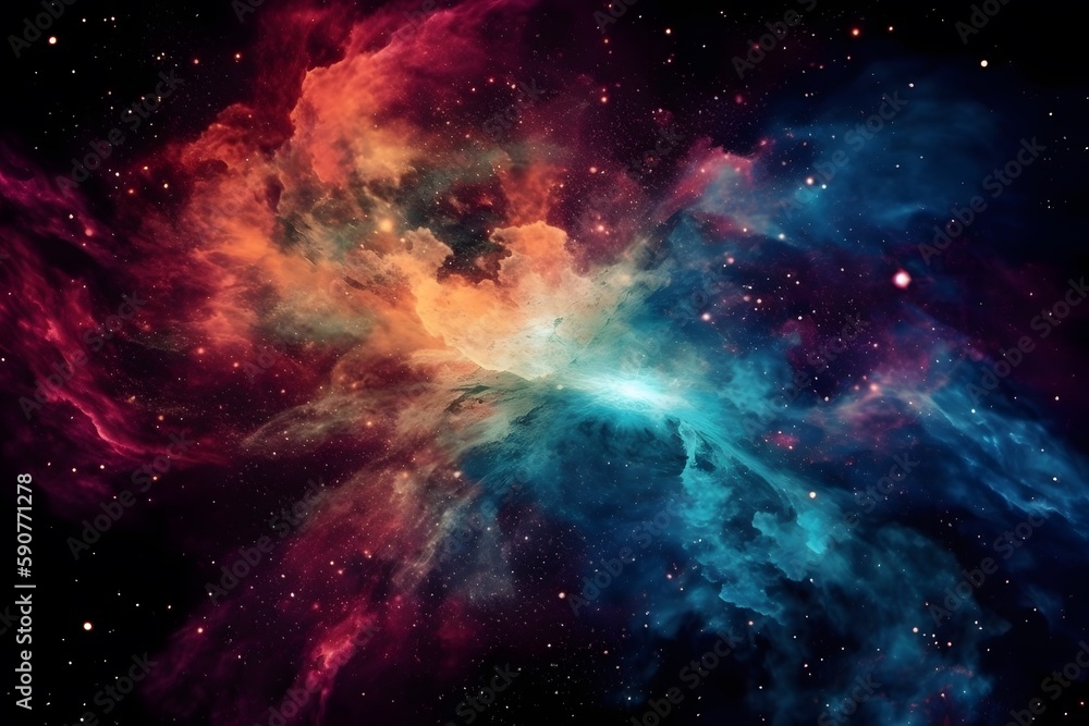 Wall mural galaxy with swirling colors and sparkling stars, perfect for use in digital art or space-themed proj