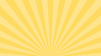 集中線　16：9　横　横長　ポップ　ドット　水玉 　黄色　金色　オレンジ