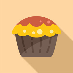 Healthy muffin icon flat vector. Cake food. Sweet menu
