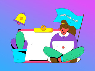 Notice bulletin vector creative flat hand drawn illustration
