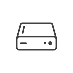 Hard drive vector icon. Hard disk drive flat sign. Portable Power bank icon symbol pictogram. UX UI icon