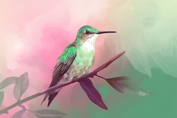 A hummingbird sitting. 