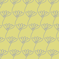 Abstract flowers doodle pattern background