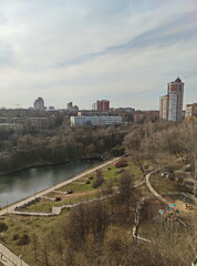 Top view of the Moscow outskirts