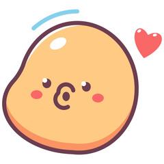 Fototapeta premium Kiss emoticon vector cartoon sign isolated on a white background.