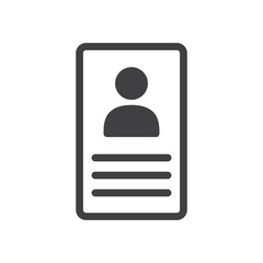 ID card vector icon. Identification card flat sign design. ID card pictogram sign. Member card symbol. VIP person icon. UX UI icon