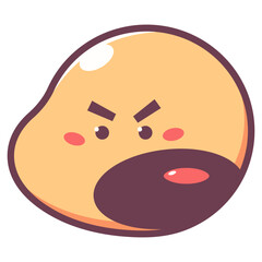 Angry emoticon vector cartoon sign isolated on a white background.