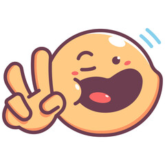 Peace emoticon vector cartoon sign isolated on a white background.