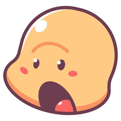 Funky emoticon vector cartoon sign isolated on a white background.