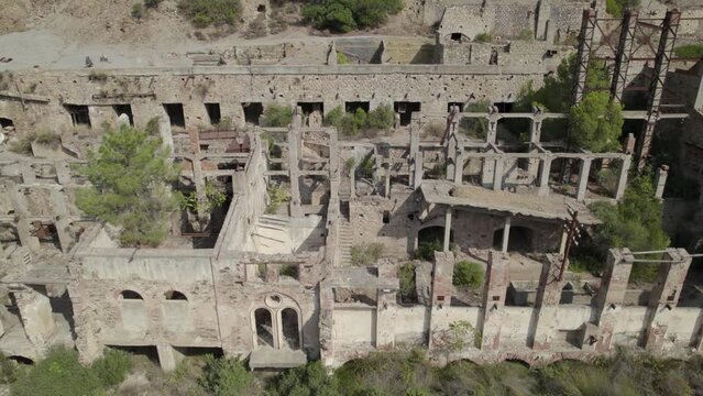 Aerial view of ancient buildings of Naracauli, Sardegna