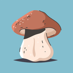 Porcini mushroom vector cartoon illustration isolated on background.
