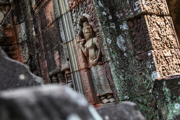 Naklejka premium Ruins of ancient Khmer temple in Siem Reap, Cambodia