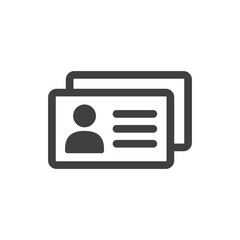 ID card vector icon. Identification card flat sign design. ID card pictogram sign. Member card symbol. VIP person icon. UX UI icon