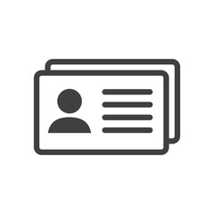 ID card vector icon. Identification card flat sign design. ID card pictogram sign. Member card symbol. VIP person icon. UX UI icon