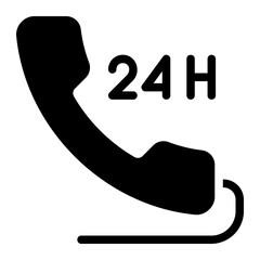 24 hours support glyph icon