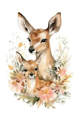 watercolor illustration kawaii animals