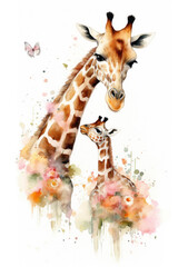 watercolor illustration kawaii animals