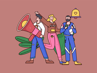 Notice bulletin vector creative flat hand drawn illustration
