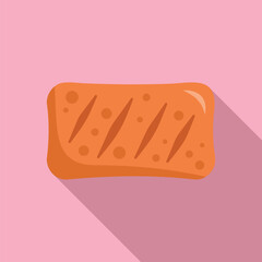Meat cook icon flat vector. Bbq food. Chicken beef