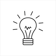 Bulb vector icon. Idea flat sign design. Bulb lamp symbol pictogram. Bulb icon. UX UI icon