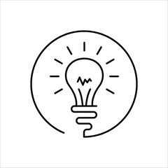 Bulb vector icon. Idea flat sign design. Bulb lamp symbol pictogram. Bulb icon. UX UI icon