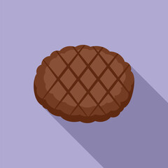 Grill steak icon flat vector. Meat bbq. Food sauce
