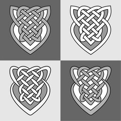 Celtic knots. A set of ornaments in the Celtic style. Vector patterns. Isolation. Traditional medieval decoration with intertwined figures