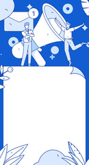 Notice bulletin vector creative flat hand drawn illustration
