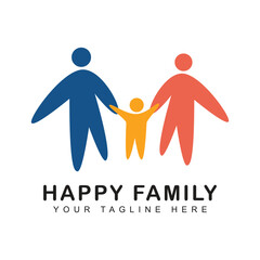 Joint family people logo template design. Happy family logo icon