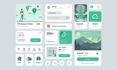 Travel UI Design Elements and Cards