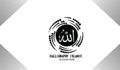 Free vector logo design calligraphy islamic icon illustration