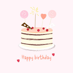 cute birthday cake with decorations