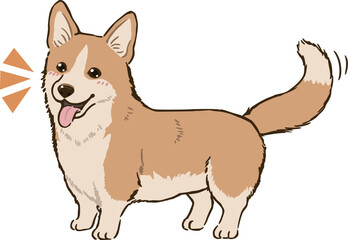 喜ぶコーギー（レッド＆ホワイト）