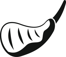 Pork bbq icon simple vector. Grill food. Chicken cook