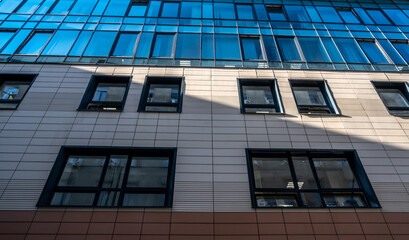 A fragment of the wall of a modern building.