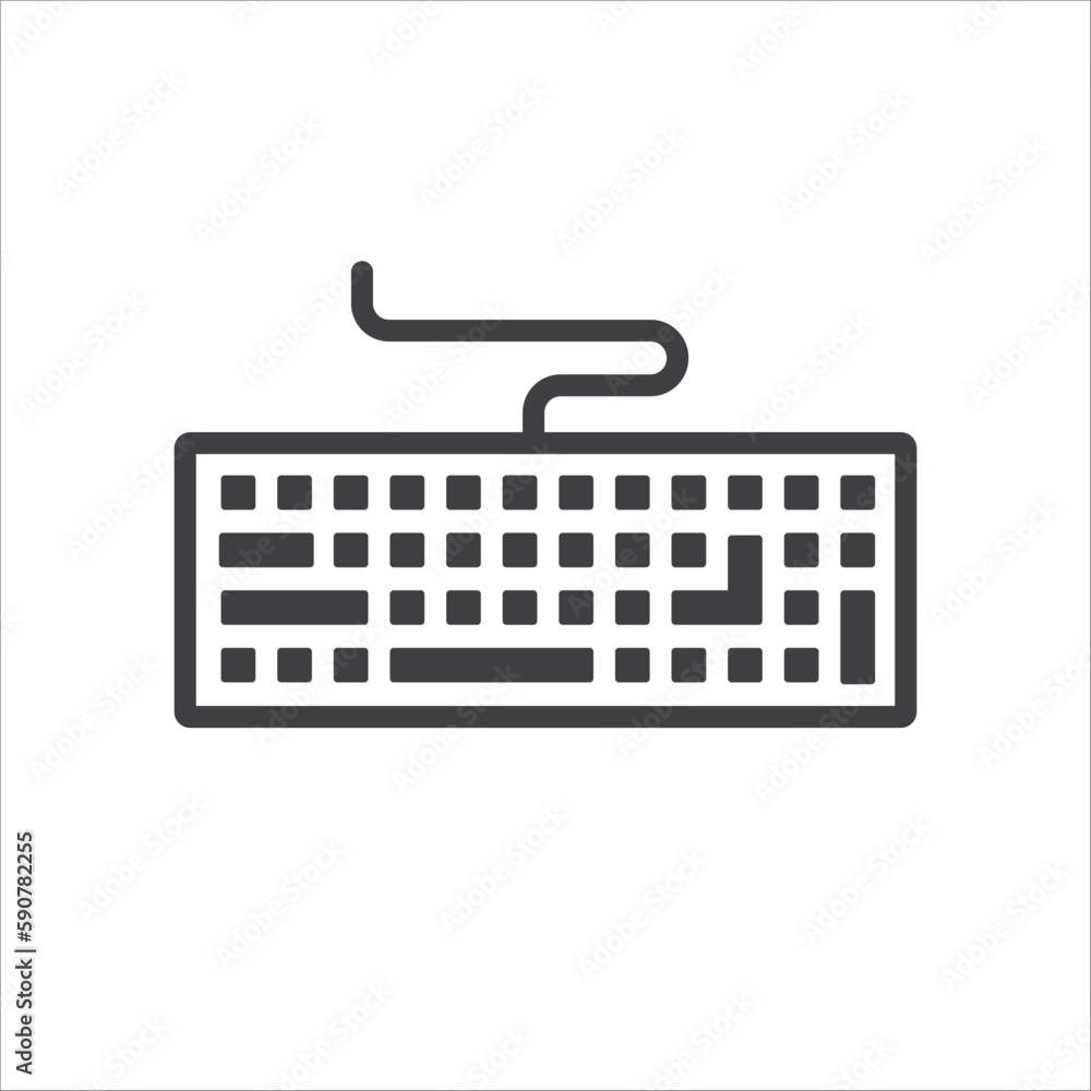 Fototapete keyboard vector icon. keyboard linear flat sign design. keyboard symbol pictogram. ux ui icon
