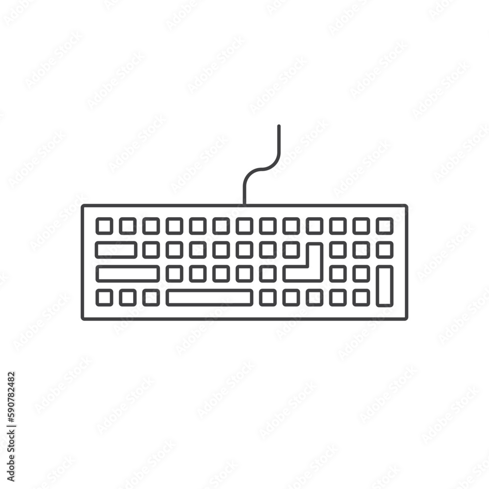 Fototapete keyboard vector icon. keyboard linear flat sign design. keyboard symbol pictogram. ux ui icon