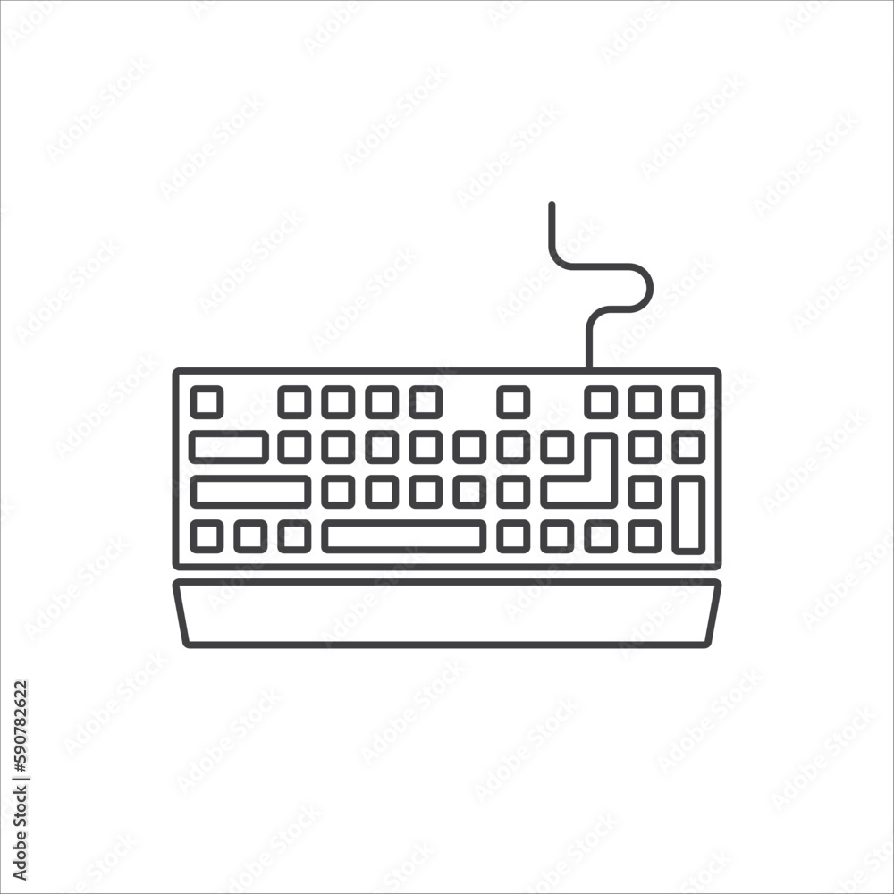 Fototapete keyboard vector icon. keyboard linear flat sign design. keyboard symbol pictogram. ux ui icon