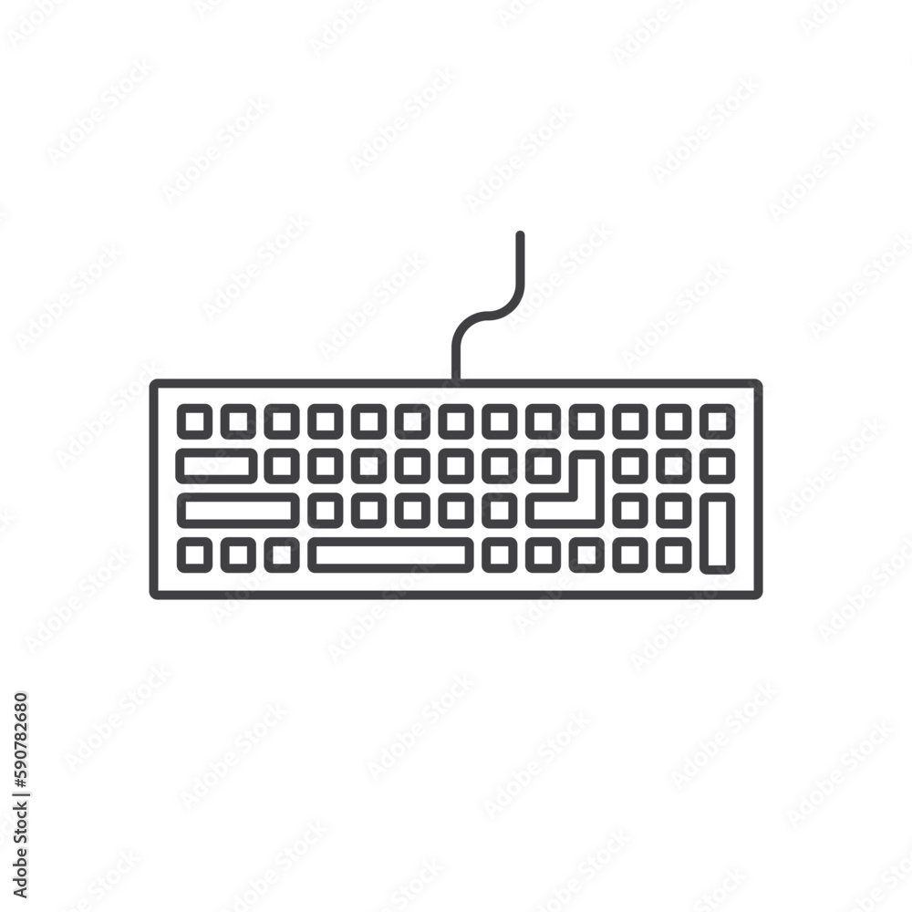 Poster keyboard vector icon. keyboard linear flat sign design. keyboard symbol pictogram. ux ui icon
