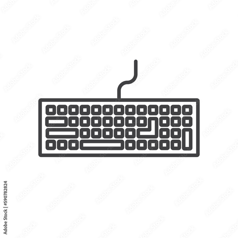 Poster keyboard vector icon. keyboard linear flat sign design. keyboard symbol pictogram. ux ui icon